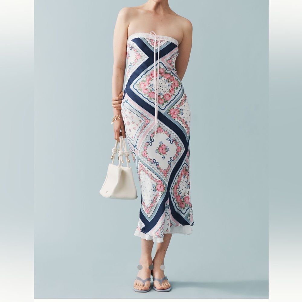 For Love And Lemons Daisy Mae Strapless Midi Slip Dress